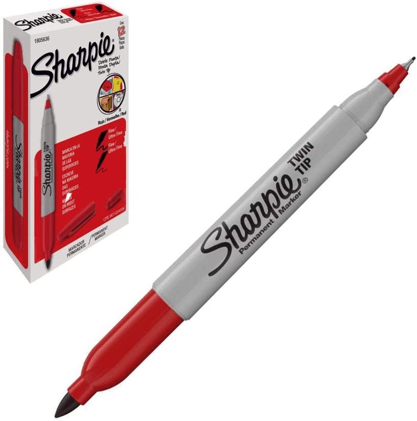 Marcador Sharpie doble punta rojo caja c