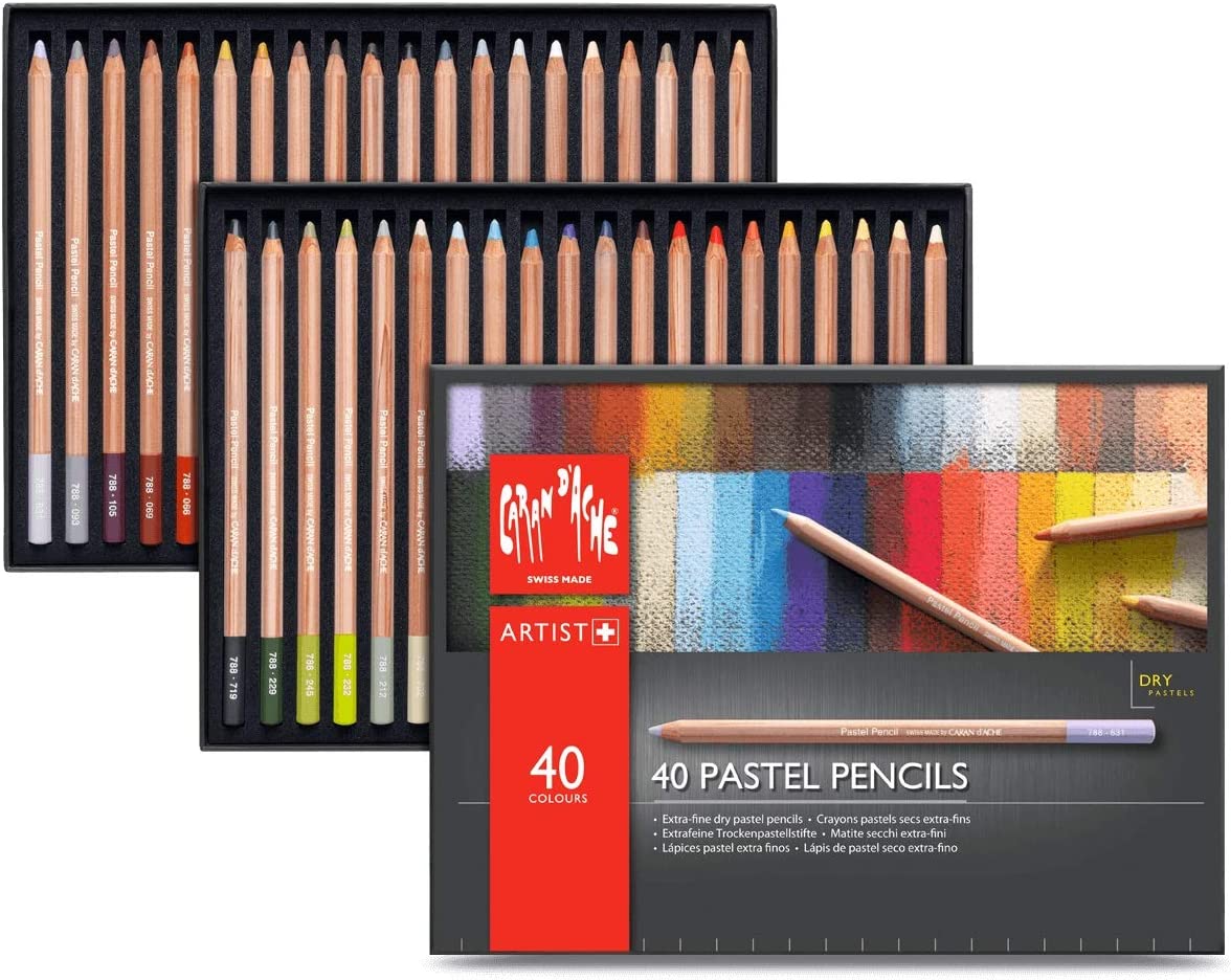 Lapiz De Color Caran D'ache Pastel Profesional Estuche C/40.