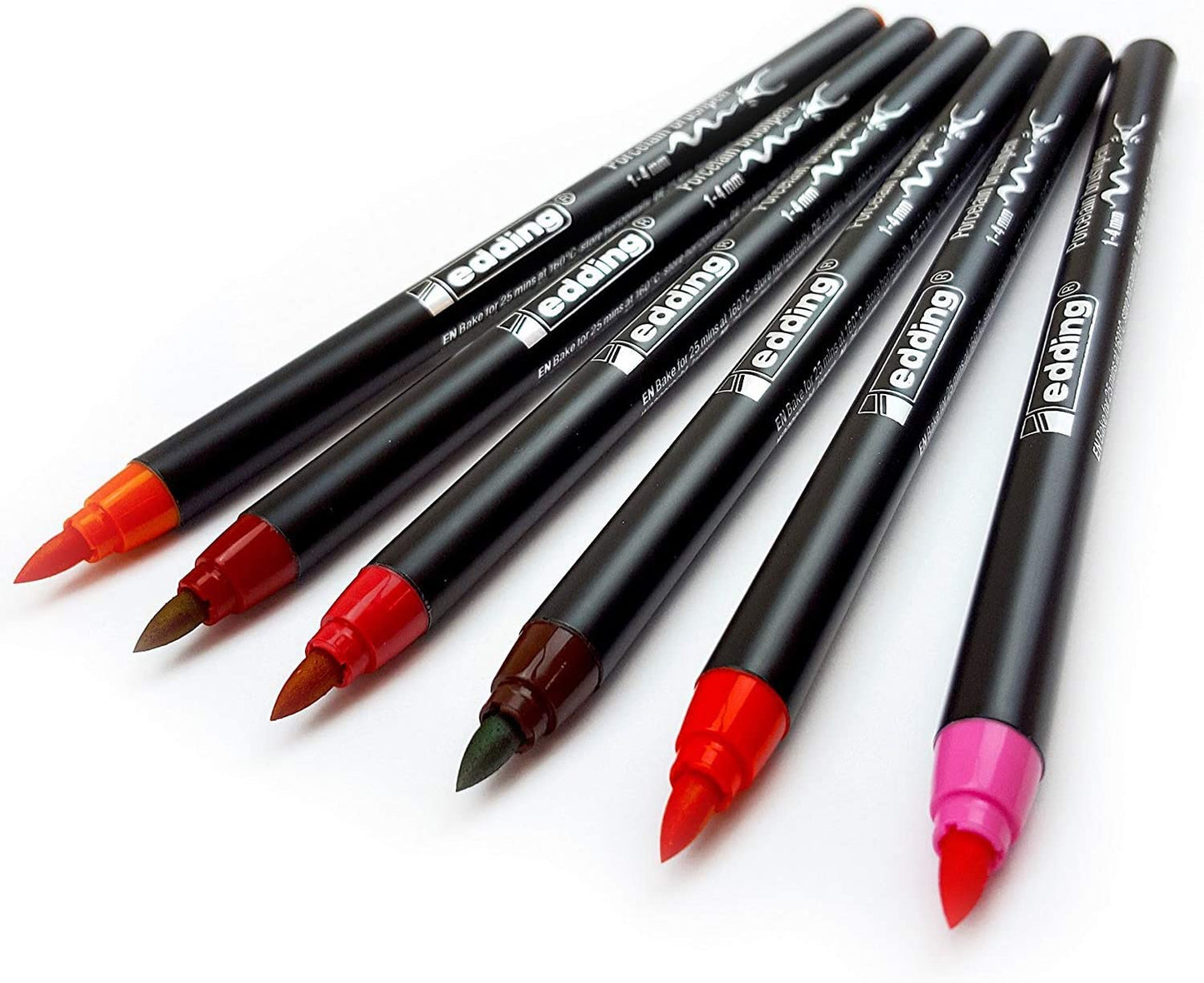 6 Edding 4200 Ceramic Porcelain Marker Brush Tip 1.4mm