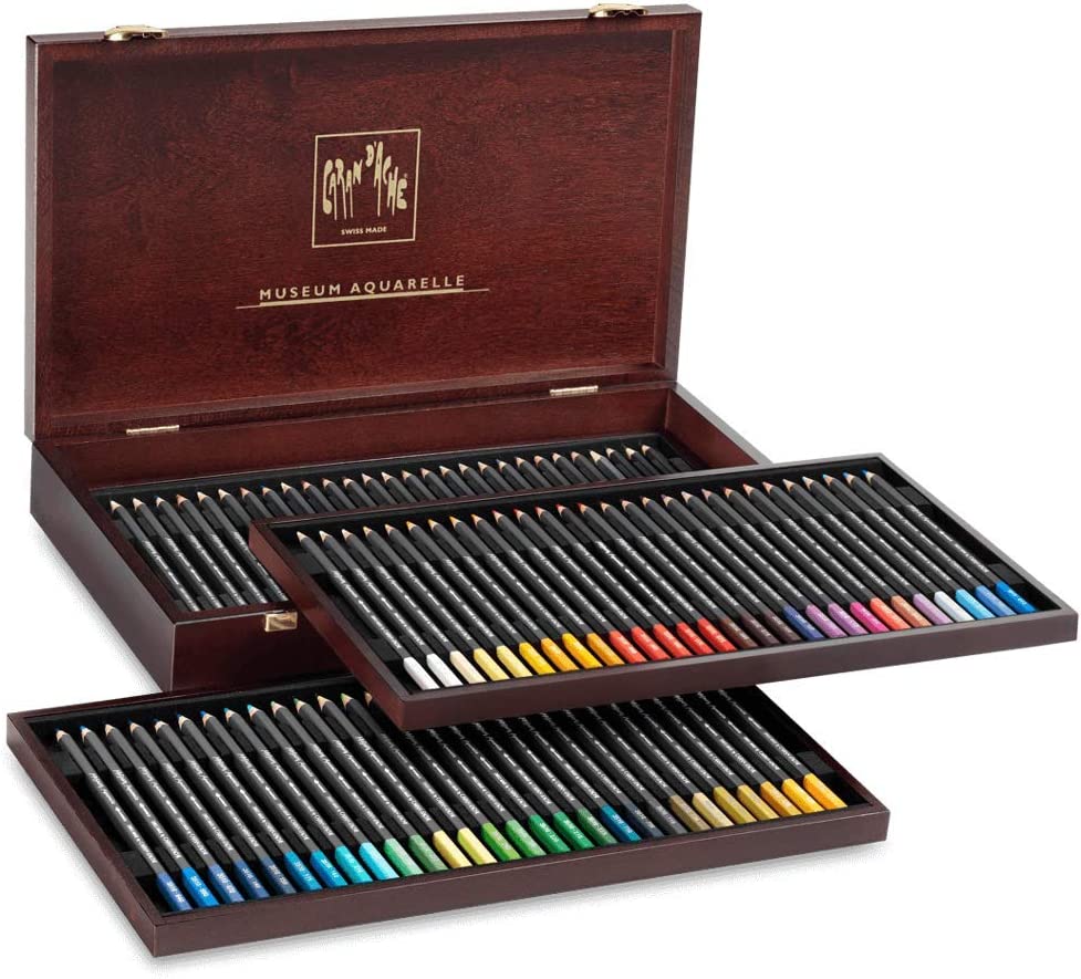 Lapiz Acuarelable Caran D'ache Museum Caja Madera C/84 Pieza