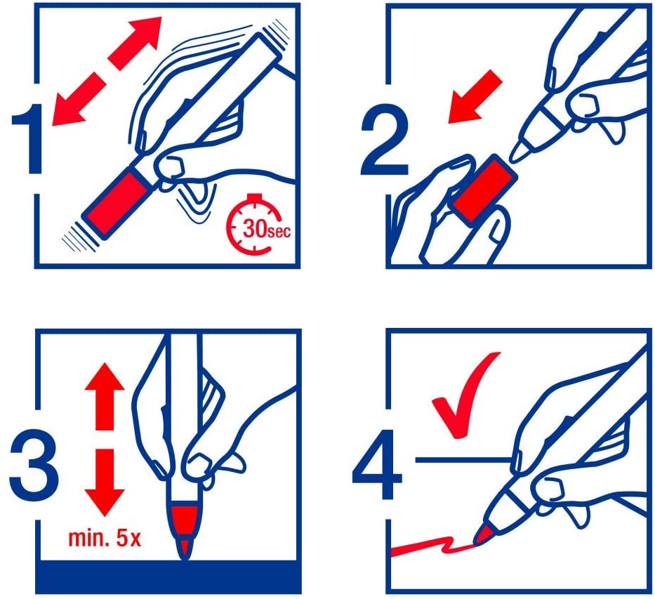 4 Marcadores Edding Tiza P/vidrio 1-2mm Metalicos P/redonda