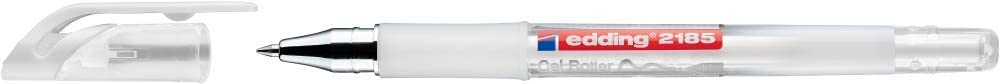 Boligrafo Gel Metalico Edding 2185 Roller Punta 0.7mm Blanco Caja C/10